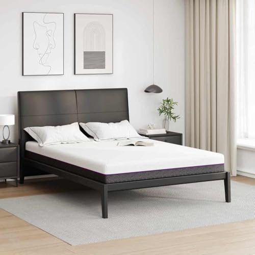 vidaXL Memory Foam Mattress, 140 x 200 cm, Medium Firm, Colour: White Grey. Perfect for indoors, it has a lightweight polyester cover and a modern and minimalist design
