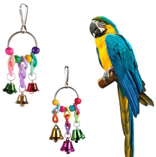 Ruayia Vogelspielzeug für Wellensittiche, 2 Stück Nymphensittich Spielzeug Vogel Hängende Spielplatz für Nymphensittich Spielzeug Wellensittich Spielzeugs Vogelkäfig Zubehör - Stil 3