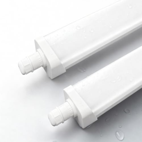 WARMELLE Néon LED 120cm Lot de 2, Réglette IP65 Garage 6600lm 36W | Tube LED 120cm 6600lm haute luminosité, 4000K couleurs naturelles, IP65 étanche pour garage et atelier, faible consommation