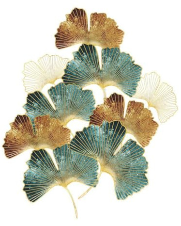 Wandaufkleber mit Baumblättern, Ginkgo-Blatt-Wandaufkleber, Vintage, abnehmbare, selbstklebende Tapete, Ginkgo-Blatt-Aufkleber
