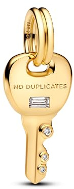 Pandora Moments 764347C01 Pendentif en Forme de clé en Alliage plaqué Or 14 carats et zircone Compatible avec ME et Moments