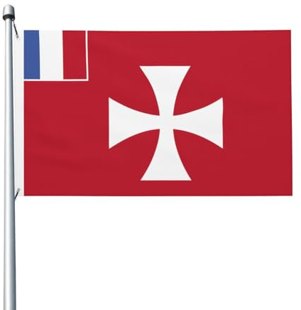 Drapeau des îles Wallis et Futuna imprimé double face sans mât 0,9 x 1,5 m