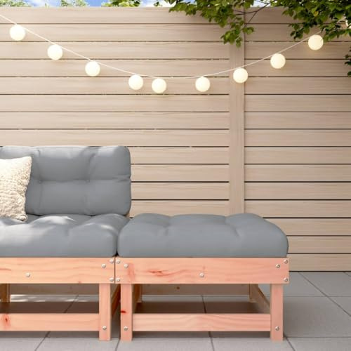 FWIKDUN Tabouret de jardin en bois massif Douglas avec design à lattes, cadre en bois robuste et stable pour l'extérieur, polyvalent comme siège, repose-pieds ou table d'appoint