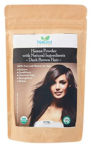 Organic Henna Dark Brown(with Indigo) some may need more Indigo MUST strand test | Healthier hair | CPSR certified in UK/EU, GMP, USDA