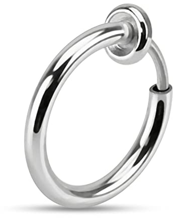 Fake Nasenpiercing Nasenring Septum 316L Chirurgenstahl 16 Gauge 8MM bis 12MM Durchmesser verfügbar Verstellbarer Nasenring Nase Piercing Frauen Männer