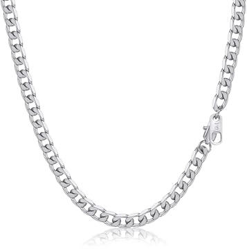 PROSTEEL Halskette Herren Panzerkette Edelstahl Kette Damen Gliederkette Kubanische Edelstahlkette Schmuck Männer Kette 36 bis 76cm lang auswählbar, 4/6/9/13mm breit, in Silber/Schwarz/Gold