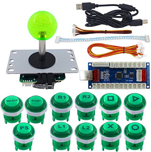 SJ@JX Arcade DIY Kit Arcade Button PS3 Controller Mechanical Keyboard Microswitch PC PS3 Xbox USB Encoder Arcade Joystick