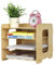 Schreibtischorganizer Tisch Organizer Aufbewahrungsregal Holz Briefablage Dokumentenhalter mit 4 Einlegeböden DIY Aufbewahrungsbox für Briefe Magazin Zeitungen und Bücher