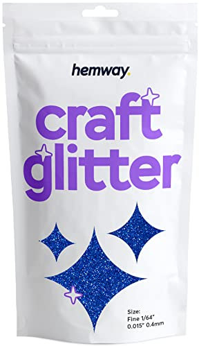 Hemway Craft Glitter - Sapphire Blue | Fine Metallic Sequin Flakes for Resin & Epoxy Crafts | Supplies for Tumblers, Cards, Jewellery, Candle, Hair, Face, Body & Nail Art | 100 g