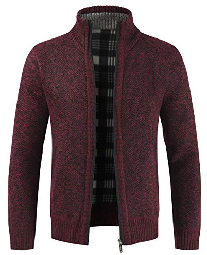Sliktaa Gilet Cardigan Giacca da Uomo, Grande, Maglia con Collo Destro Slim Fit Cappotto 8 Colori