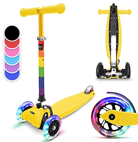 Fun Pro ONE Roller, der Sichere Premium Roller Kinder ab 3 Jahre, LED Räder, faltbar, ab Kleinkind Junge Mädchen, Kinderroller, 3 4 5 6 Jahre