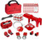 TRADESAFE Professional Lockout Tagout Kit - Loto Locks, Gate Valve Lock, Ball Valve Lockout, Circuit Breaker Locks, Hasps, Plug Lock, Cable Lockout, Tag Out Tags and Ties Set (2 Keys Per Lock)