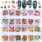 24 Grid Christmas Nail Art Stickers Decals Nail Art Supplies Christmas Santa Elk Flash Snow Deer Wood Pulp 3d Nail Art Decorations Accessories Christmas Nail Sequins