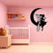 NSRJDSYT Mond Elf Mädchen Wandtattoos Babyzimmer Kinderzimmer Wohnkultur Vinyl Wandaufkleber Fee Magie Nette Mädchen Tapete 42x49cm