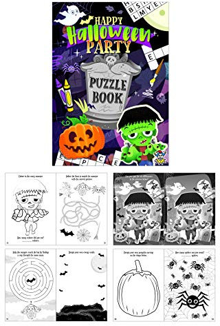 Henbrandt 10x Mini Halloween Puzzle Books for Children A6 Activity Book Word Puzzle Colouring Fun Trick or Treat Party Bag Fillers Halloween Loot Bag Lucky Dip Favours for Boys and Girls