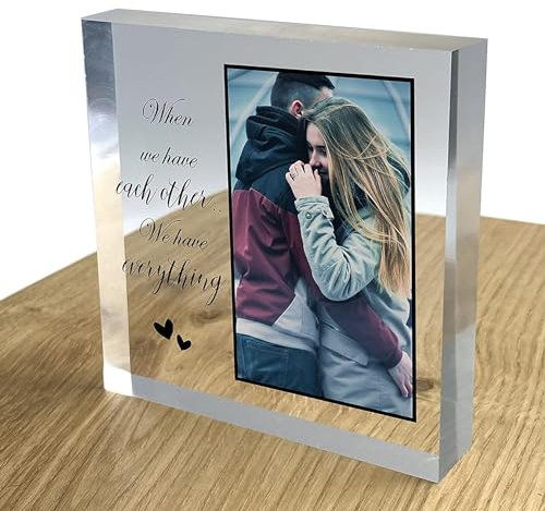 Personnalisée Individuel Acrylique Cristal Clair Bloc Plaque Avec Votre Photo Image Logo Et Texte Effet 3D Pour Toutes Les Célébrations - Tout