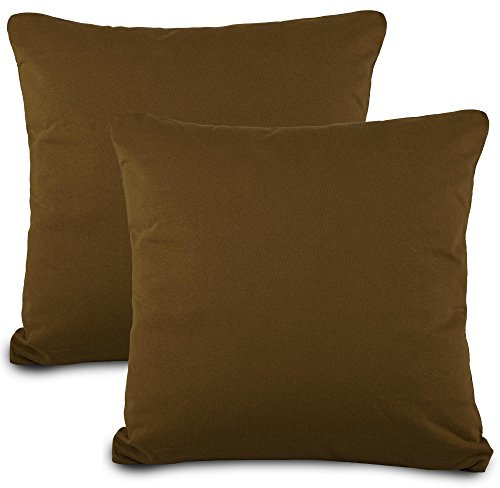 aqua-textil Classic Line Kissenbezug 2er-Set 65x65 Dunkelbraun Baumwolle Kissen Bezug Reißverschluss Jersey Kissenhülle
