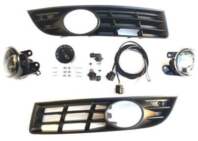 HZ-DESIGN 1 Satz NSW Nebelscheinwerfer Komplettset zum Nachrüsten Gitter Kabel Schalter Birnen kompatibel mit Passat 3C B6