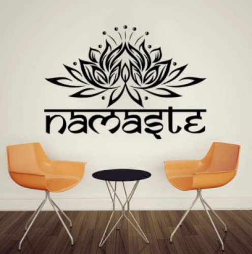 Lotus Vinyl Wall sticker Yoga studio Waterproof Decals Namaste Wall Decal Yoga Studio Removeable Vinyl Decor Stickers42X29CM