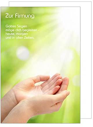 Edition Seidel Premium Glückwunschkarte zur Firmung mit Umschlag. Firmungskarte Grusskarte Hände Sonnenstrahlen Junge Mädchen Karte (FI110 SW022)