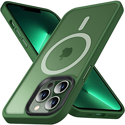 Anqrp Designed for iPhone 13 Pro Magnetic Case, [Support Magsafe] Super Soft Silicone Slim Phone Case Cover Compatible with iPhone 13 Pro 6.1, Green