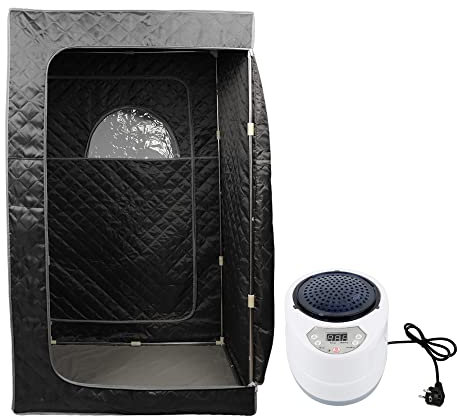 MINGYI Sauna à Vapeur Portable et Pliable 1 000W avec Cabine de Vapeur, Générateur de Vapeur 2,5 Liter et Télécommande, 100×80×170 cm (Noir)