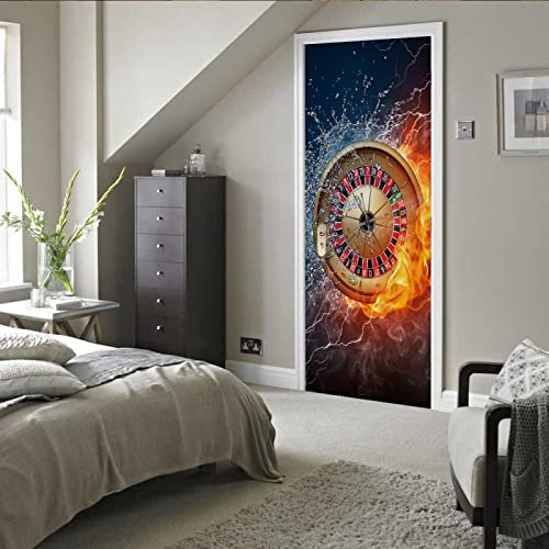 CILODO Tür tapeten 3d selbstklebend Bunte Darts Türposter Türaufkleber Wasserdicht Abnehmbare Vinyl türfolie Fototapete diy Wandbild Wohnzimmer Schlafzimmer Kinderzimmer Badezimmer B85 x H205cm
