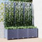 Chusui Jardinière avec Treillis Gris foncé 120x40x136 cm PP,Jardinières,Jardinieres Exterieur,Bac Jardiniere,Bac à Fleurs Extérieur,Jardinieres Balcon