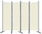 ACXIN 225 x 180cm Flexibel verstellbar Raumteiler Sichtschutz, 4 Trennwände Stoff Raumteiler Trennwand Balkon Sichtschutz Stellwand Faltbar, Beige