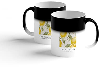 Tasse | Magic Mug | Zaubertasse | Farbwechsel | Les Citrons | 300 ml | Kaffeetasse | Lieblingstasse | Geburtstag | Geschenk | Zitronen