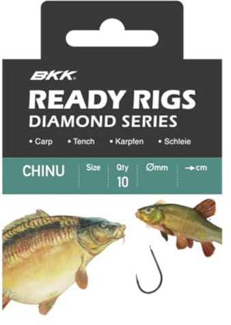 BKK Vorfachhaken zum Friedfischangeln auf Schleie & Karpfen 70cm Ready Rig Diamond Chinu BN, Hakengröße/Schnurdurchmesser:Gr. 6/0.20mm