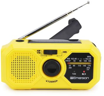 Emerson Radio AM/FM d'urgence avec bande météo et batterie externe
