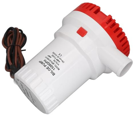 Fdit 1500GPH Bilgenpumpe, Vielseitig, Schützend, Leiser Betrieb, DC-Mikro-Ablaufpumpe, Geeignet für Teich, Schwimmbäder, Spas (24V)