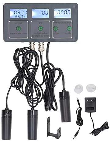 Wasserqualitätstester für Aquarien und Pools - Multiparameter Messgerät mit pH, EC, TDS, Salinität, Temperatur, WLAN App-Überwachung für Hydrokultur