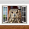 Wandtattoo Rissig DIY Fototapete Eule, Tier, Vogel, Schöne 3D-Wandaufkleber, Poster, Vinyl-Wandbild 50x70CM