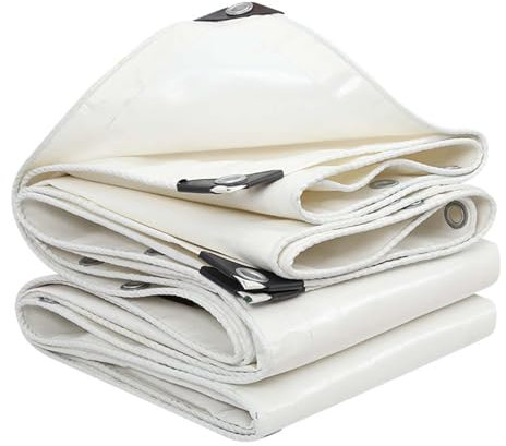 PROUH Bâche Résistante Imperméable Robuste avec Une Épaisseur De 500 G/m² Blanche De Protection Solaire Imperméable en PVC pour Jardin/Meubles/extérieur/Camping (3 * 4m)