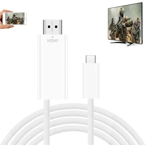 USB C to HDMI Adapter 4K 60Hz Cable Thunderbolt 3/4 MHL Cord w/ 100W PD Charging Port for Galaxy Note 20 S23 S22 S21 Samsung Dex Android Phone iPhone 15 Plus Pro Max MacBook iMac Switch to Monitor TV