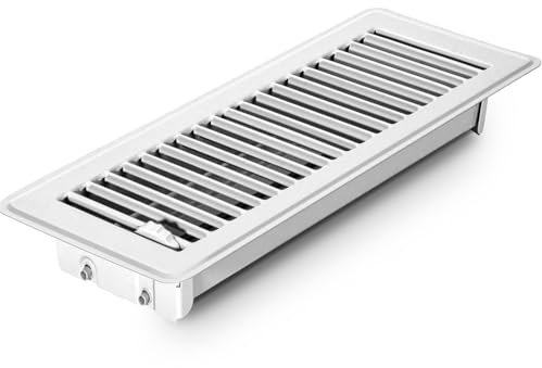 Gmurnai Rejillas de ventilación de suelo resistentes de 4 x 12 pulgadas, cubiertas de ventilación de suelo de 4 x 12 pulgadas para techo de pared del hogar, acabado a prueba de óxido, rejillas y