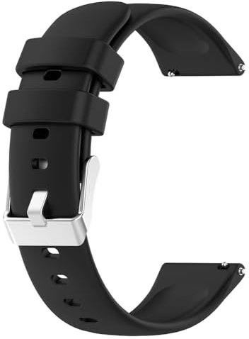 Fiorky Silicone Designer Band Replacement Watch Strap 20mm Smart Watch Band Quick Release for Huami Amazfit GTS 4/2 Mini GTS 3 2e for Amazfit Bip 3 Pro/Bip 3/ Bip U/Bip/Bip Lite, Length, Black