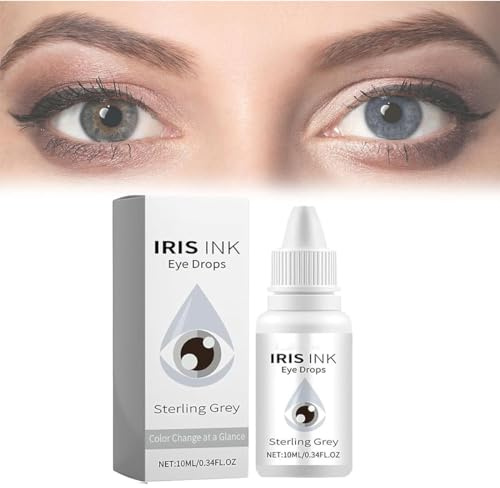 Eye Color Changing Drops, Color Changing Eye Drops, Fancy Drops Change Your Eye Color, 10ml Irisink Eye Drops,Safe and Gentle, Visibly Change Eye Color in Just 2 Hours(Grey)