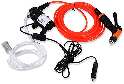 12 V Hochdruckreiniger, Tragbares Waschpumpen-Set, Hochdruck-Elektro-Autowaschanlage, 80 W, 130 PSI, Druckeinstellung, Auto-Reinigungsmaschine, Wasserpumpe, Abzugsspritzpistole,
