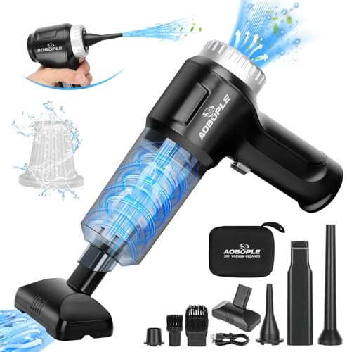 QLOUNI Aspirador de Mano, Aspirador de Coche 3 en 1, 11000PA Mini Aspirador de Mano, Aspiradora de Mano Sin Cable, 4000mAh Aspiradoras Potentes Coche para Coche, Hogar, Pelo de Mascotas, Negro