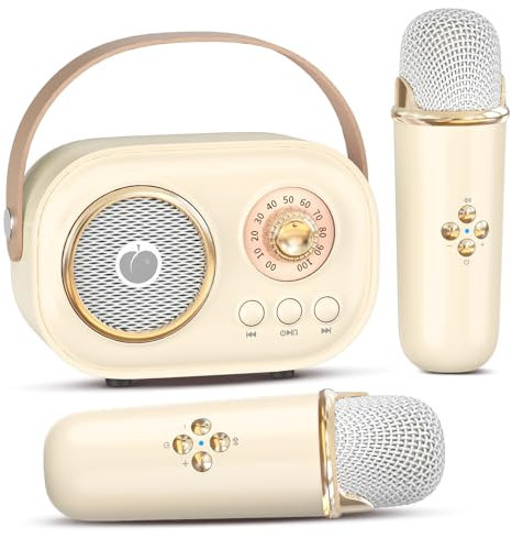 Mini Karaoke Machine for Kids Adults,Portable Bluetooth Speaker with 2 Wireless Microphones, Gifts Toys for Girls 3, 4, 5, 6, 7, 8+ Years Old Toddler Teens Birthday Family Home Party