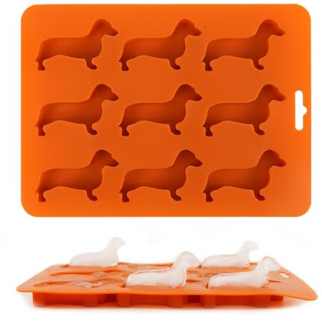 Dackel Silikonform, Hund Eiswürfelform Backform, Silikonform Lustig für Schokolade Kekse Gelee Kerzen und Seifen Geformt, Dackel Geschenke für Geburtstagen Thanksgiving Weihnachts Bäcken, 1 Stück