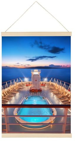 Posteraufhänger zum Aufhängen, Pool-Party, Kreuzfahrtschiff, bedruckt, magnetisch, Poster zum Aufhängen mit Holzrahmen für Foto, Bild, Leinwand, Kunstwerk, Wandbehang