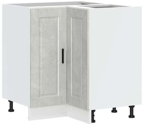 vidaXL Küchen-Eckunterschrank Porto Betongrau Holzwerkstoff, Eckunterschrank, Küchenschrank, Küchen-Eckunterschrank, Eckunterschrank für Küche
