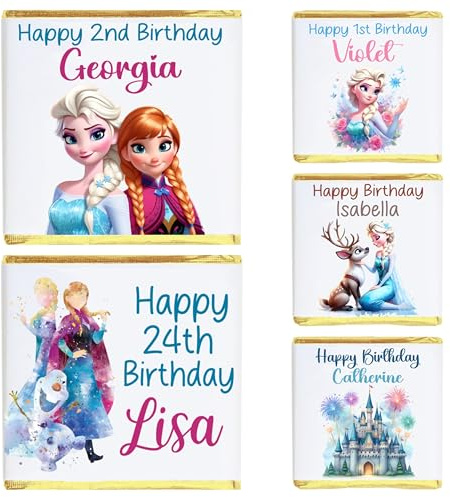 Personalised Ice Queen Chocolate Neapolitans Love Heart Rolls Coins (50, Gold Neapolitan)