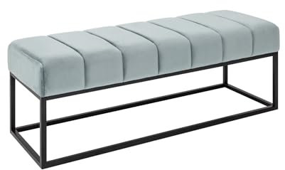 Riess Ambiente Moderne Sitzbank Petit BEAUTÉ - 110cm - Mint Samt - schwarzes Gestell