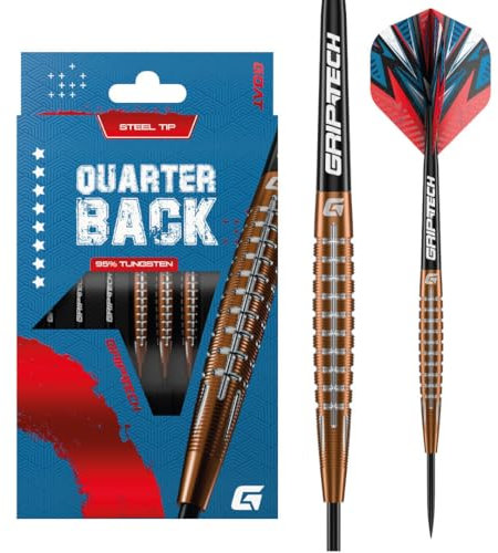 GOAT - Quarterback V1 95% Steeldarts 25 G, Dartpfeile, inkl. 3 Barrels, 3 Flights & 3 Shafts