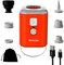Huilynsen Portable Mini Air Pump Electric for Camping with Light - Quiet Inflation/Deflation for Air Mattress, Swimming Ring, Pool & Vacuum Storage Bags with 5 Nozzles, 1600mAh Battery, Orange